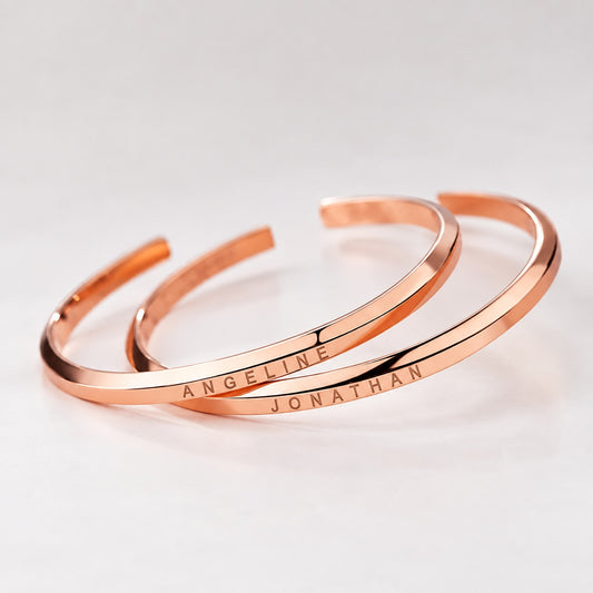 Custom Engraved Bracelet Couple Gift
