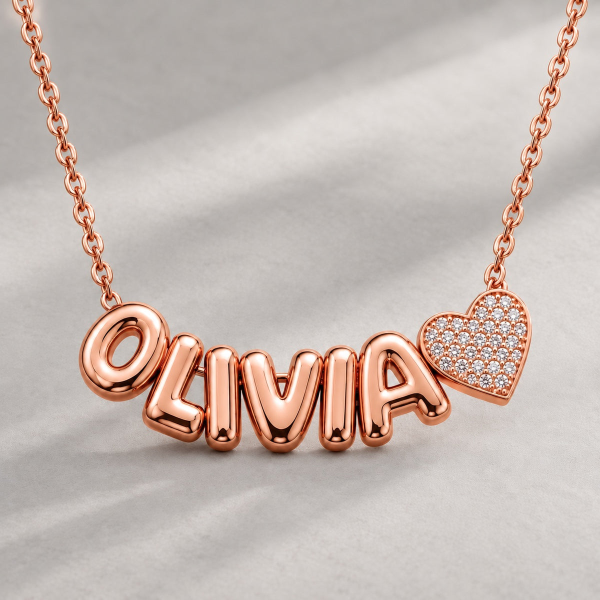 18k Bubble Name Necklace