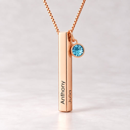 Chloé 4D Bar Necklace with Swarovski Birthstone