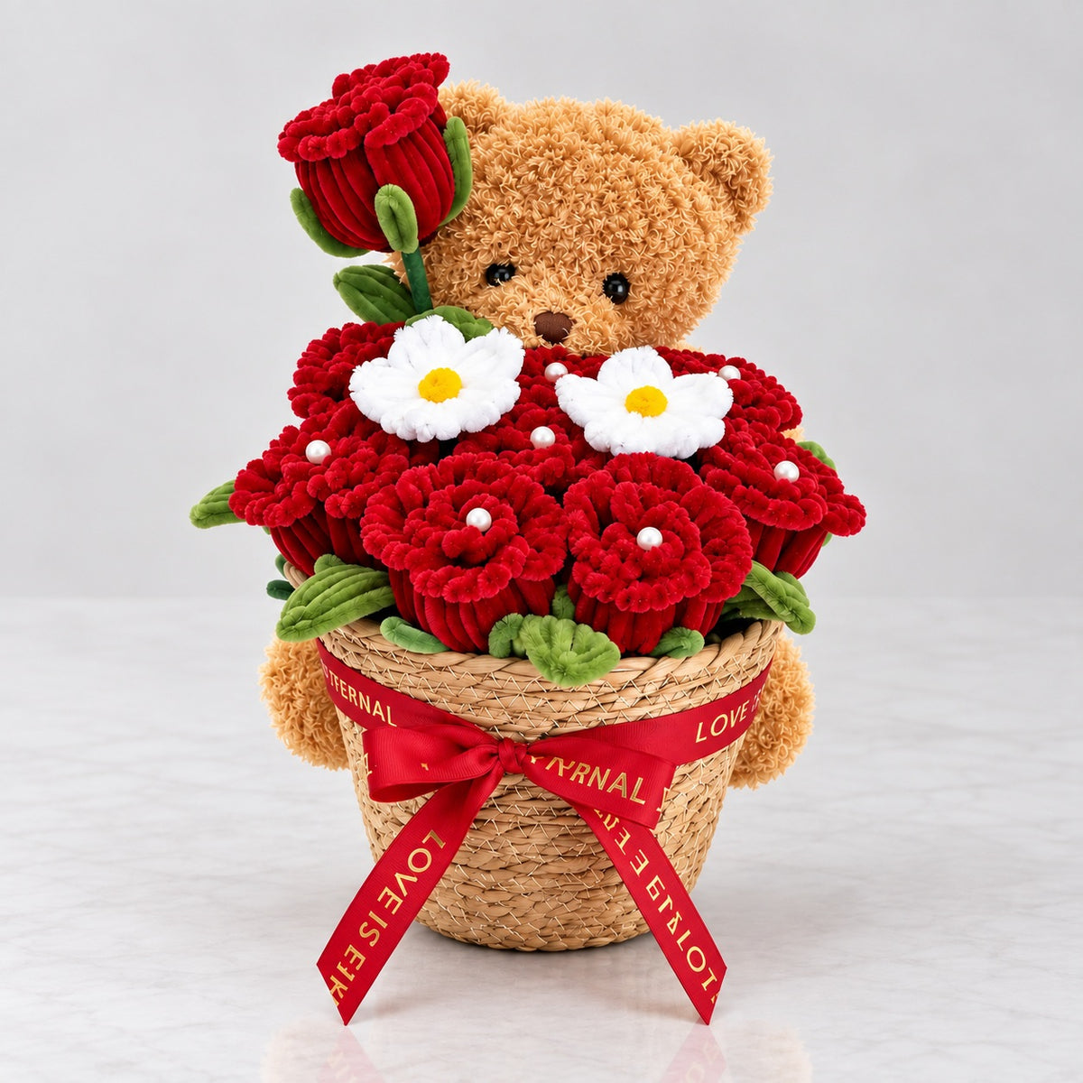 Eternal Love Teddy Bear Rose Bouquet