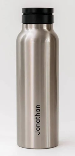 Steel tumbler engraved with a name